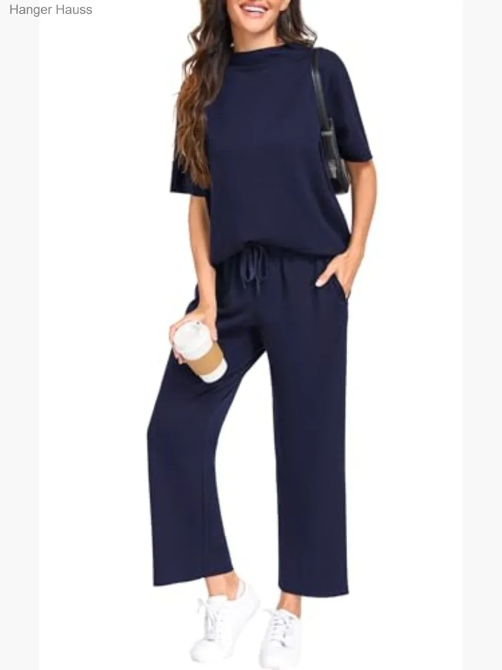 Women's Lounge Set 2 Piece Pullover Top Wide Leg Pants Matching Sets